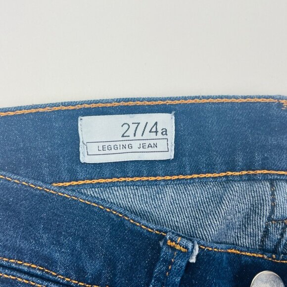 Gap 1969 Legging Jean Womens Jeans Size 4/27 A Blue Stretch Dark Wash Stirrups - Picture 4 of 10
